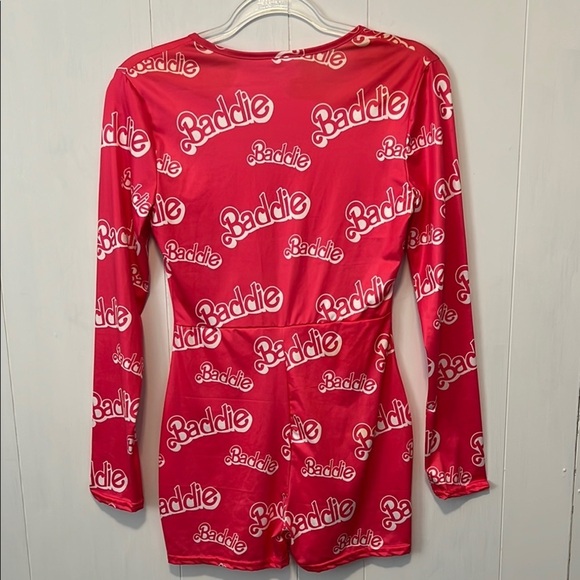 Pink Baddie' Long Sleeve Romper - Picture 2 of 7